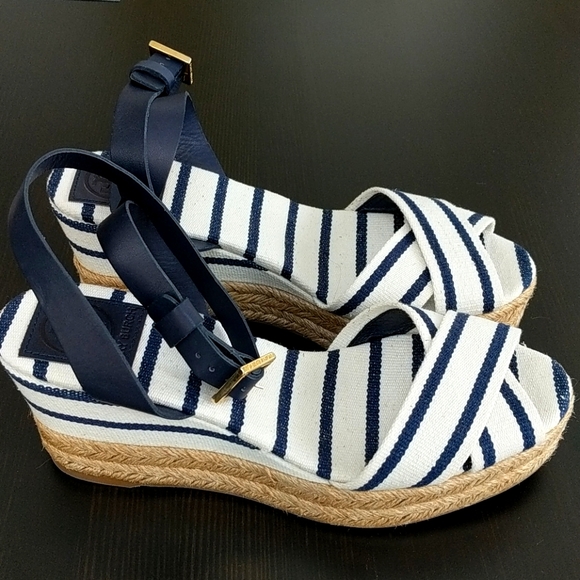 Tory Burch Shoes - Tory Burch Striped Karissa Espadrille Wedged